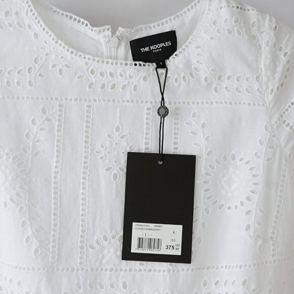The Kooples White Embroidered Mini Shift Dress - S - NWT - Picture 4 of 8
